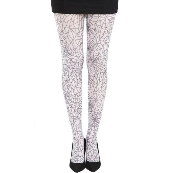 White Spider Web Tights for Halloween 