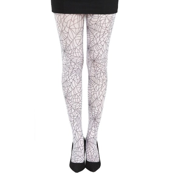 White Spider Web Tights for Halloween -  Denmark