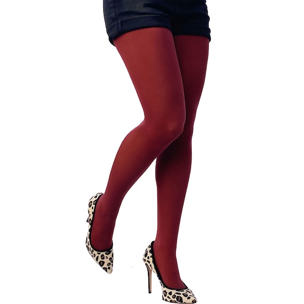 Burgundy Tights for Women soft and durable | opaque pantyhose | tights available in plus size