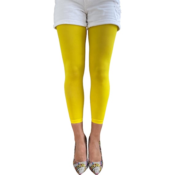 Buy Yellow Footless Tights for Women Ankle Length Pantyhose Plus Size  Available Online in India 