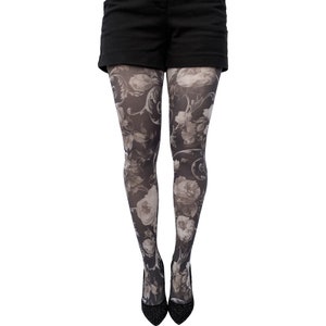 White Floral Tights for Women | Perfect Gift For Mothers | Patterned Tights Available in Plus Size