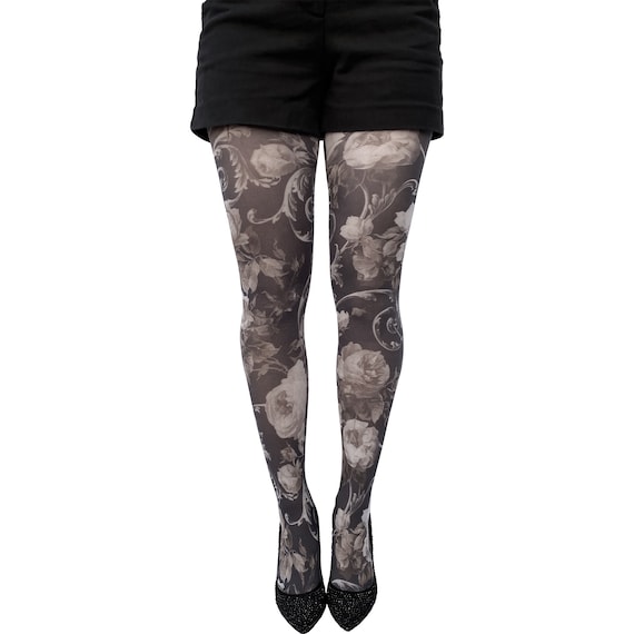 White Floral Tights for Women Perfect Gift for Mothers Patterned Tights  Available in Plus Size -  Canada