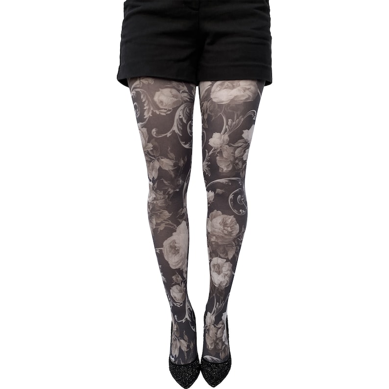 plus size floral tights