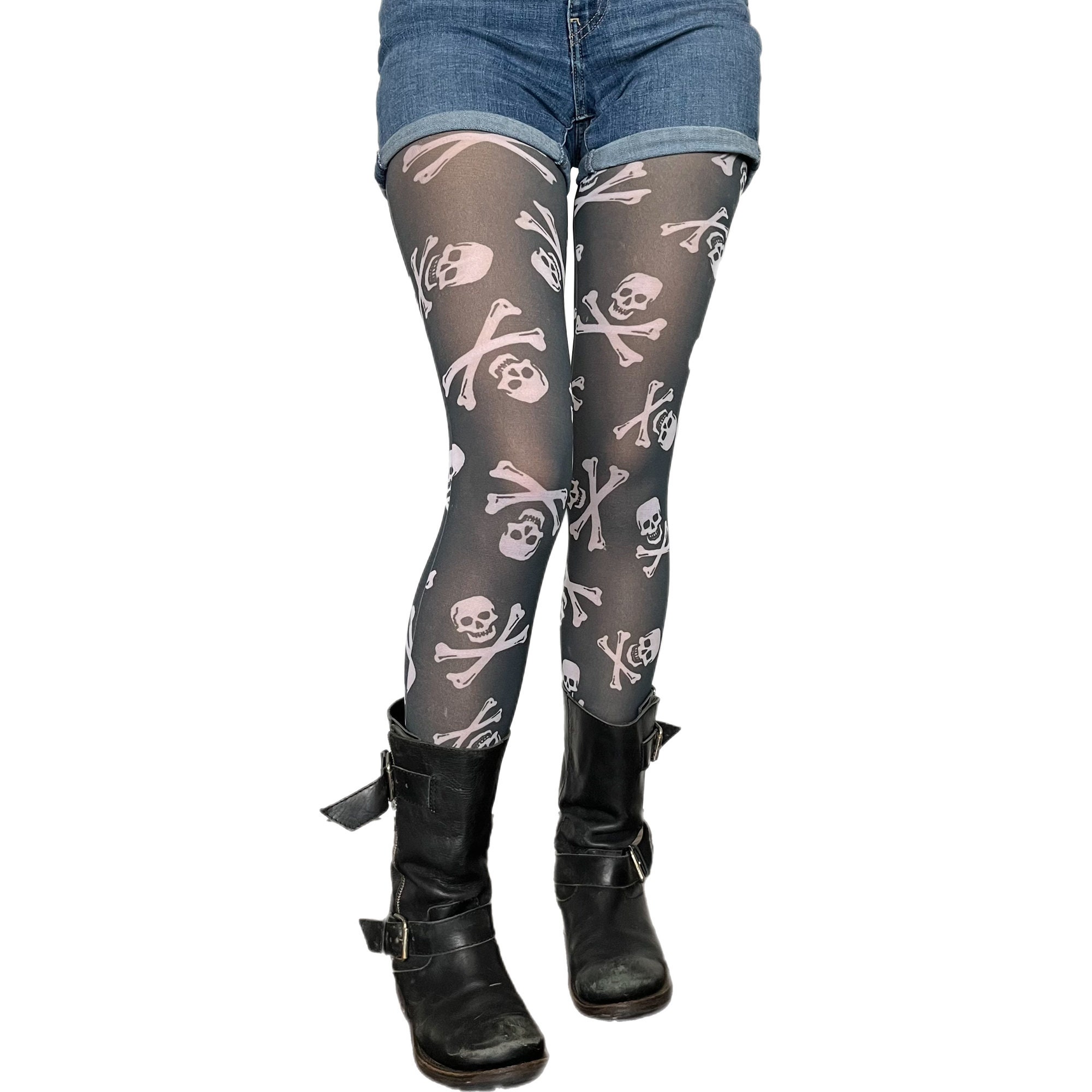 Winter Patterned Footless Tights Woodland Tights Available Plus Size 