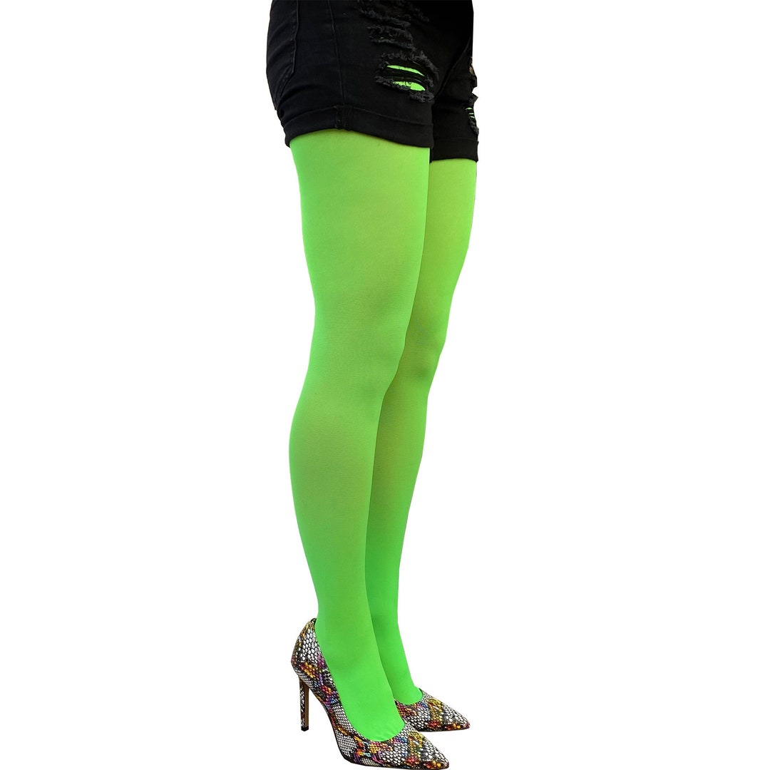 Lime Green Tights for Women Soft and Durable Opaque Pantyhose Tights