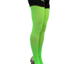 collants vert lime pour femme doux et résistants | collants opaques | collants disponibles en grande taille