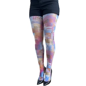 Collants Abstract – Collants à motifs multicolores | Grande taille disponible par Malka-Chic
