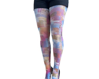 Multicolored Abstract patterned  Tights Pantyhose for Women | Available in Plus Size