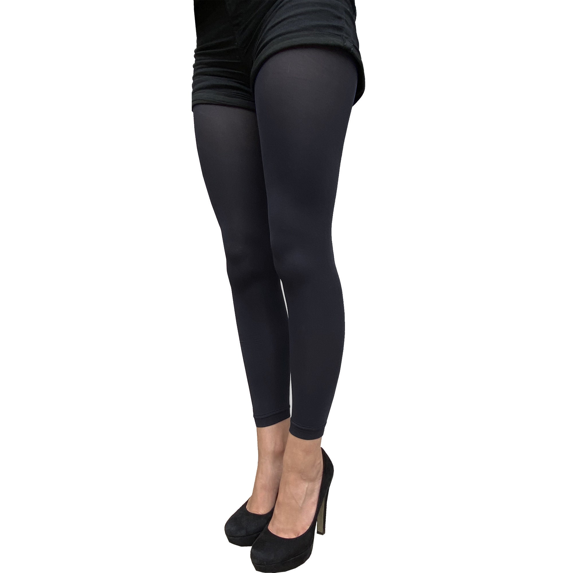 Black Footless Footless Tights for Women Ankle Length Pantyhose Plus Size  Available -  Canada