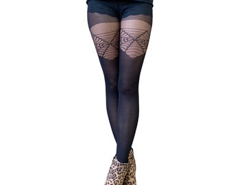 Black Spider Web Illusion Thigh High for Women | Fashion and goth style