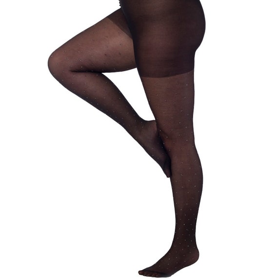 Black Silver Glitter Dot Sheer Tights Plus Size Women's Fashion Tights  Patterned Tights -  Canada