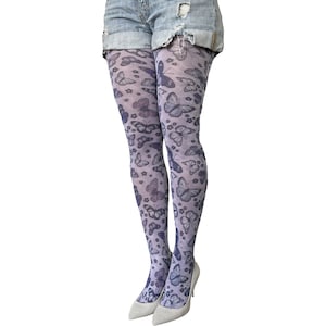 Butterfly Patterned Printed Tights | Available in Plus Size Tights | Unique and Fun Tights for Women