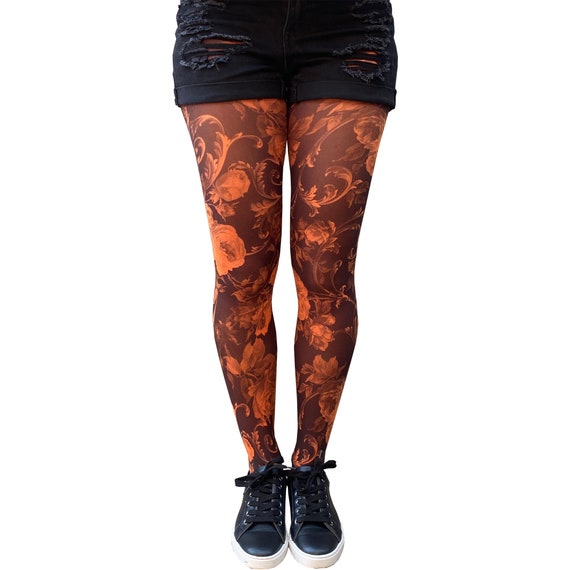 Orange Floral Tights Twilight for All 