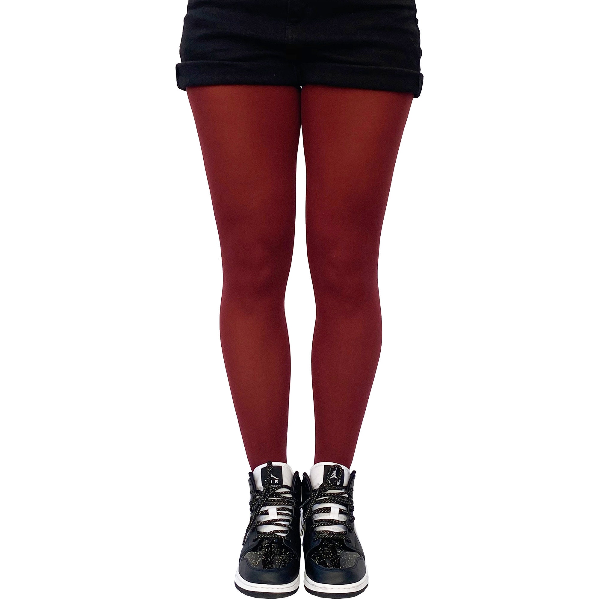 Plus size burgundy tights sale