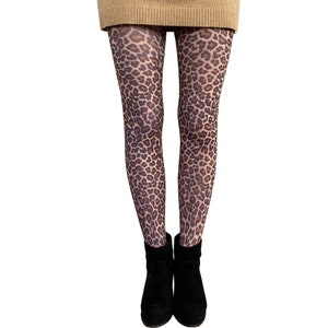 Beige Leopard Patterned Tights for women Malka Chic