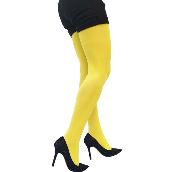 Yellow tights women's Clearance