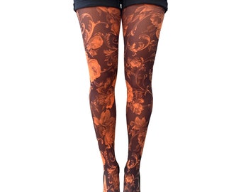 orange plus size tights