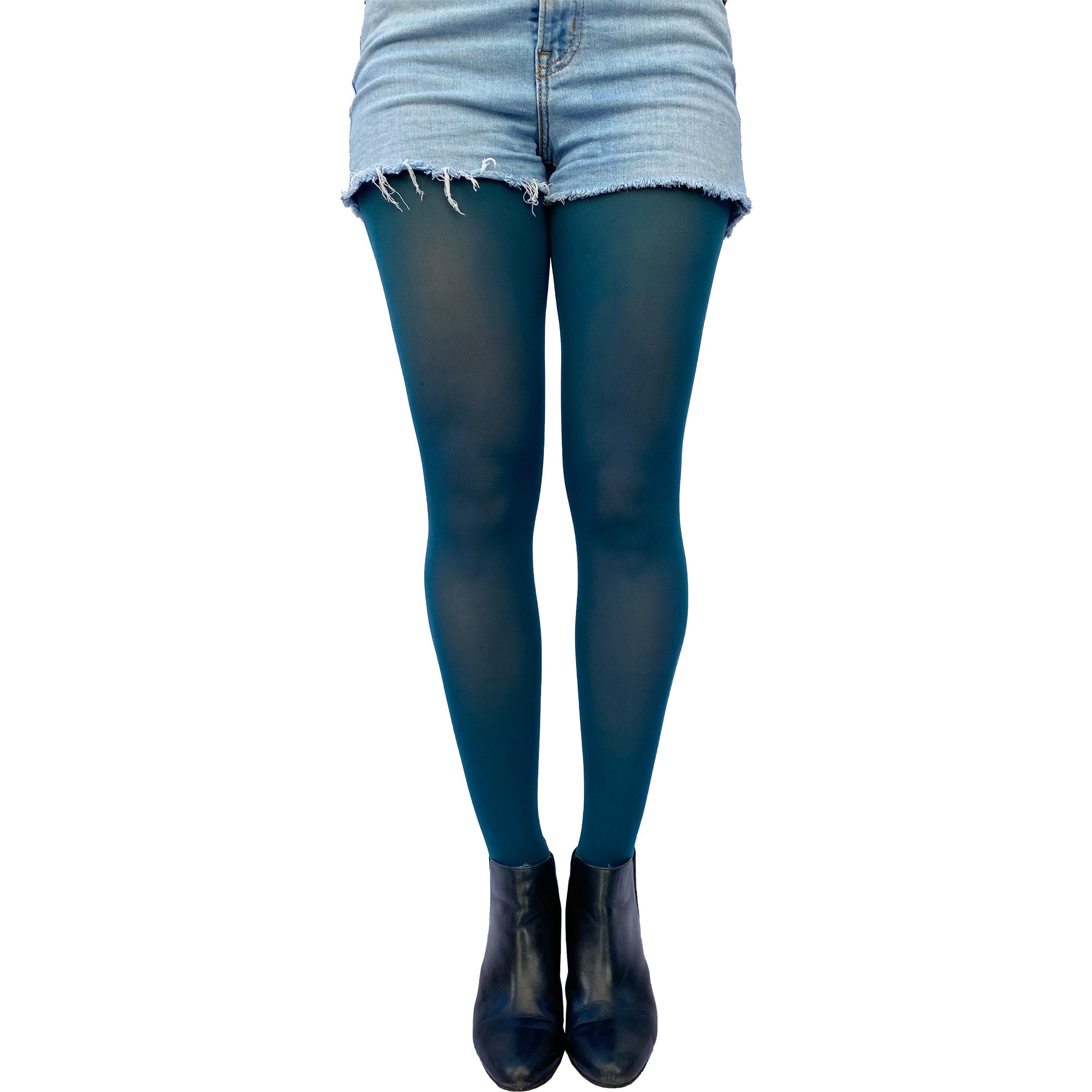 Teal Tights for Women Soft and Durable Opaque Pantyhose Tights