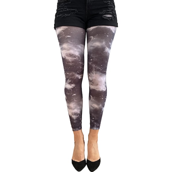 Buy Galaxy Print Footless Tights Black-white for Women Celestial Patterned Tights  Plus Size Tights. Online in India 