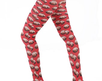 Red Puddings Pattern Print Tights for Women | Plus size available