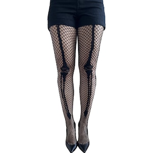 Skeleton Bone Net Tights Adult Black Skeleton Bone Net Tights Adult Black