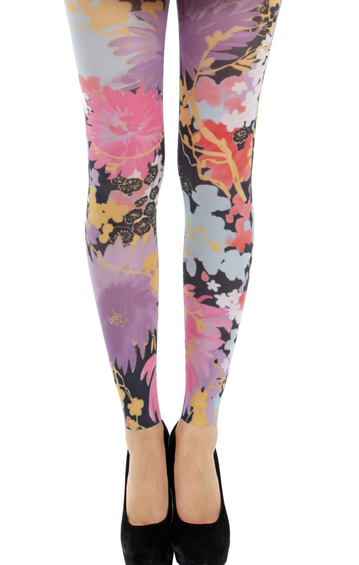floral print tights