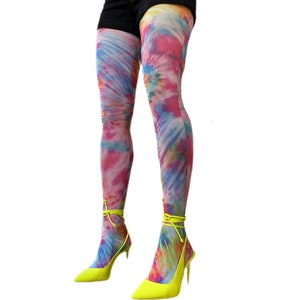 Multicolored Patterned Printed Tights Pantyhose for Women | Available in Plus Size | Gift for Her
