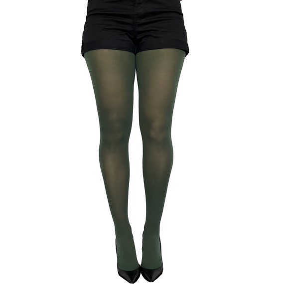 Dark Green Tights for Women Soft and Durable Opaque Pantyhose Tights  Available in Plus Size 