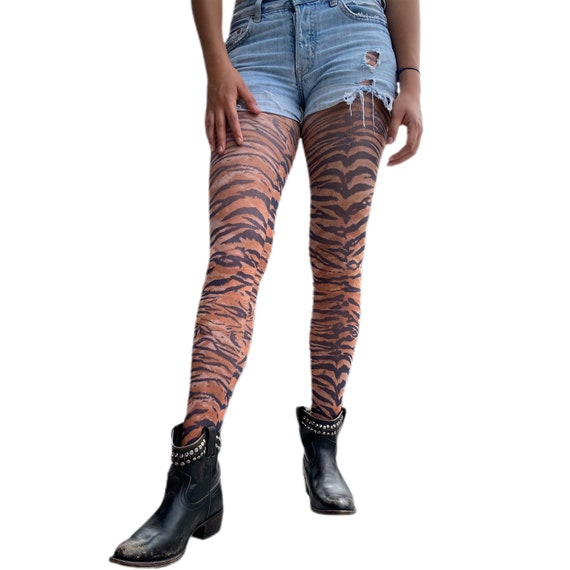 Tiger Print Tights for Women A Fashion Cheetah Print Gift for Her