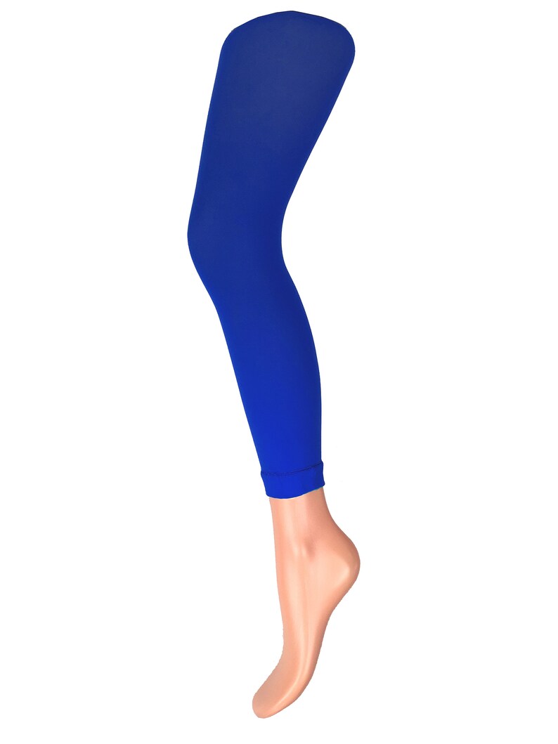 Footless Tights electric blue 50 deniers Malka Chic in smallmedium