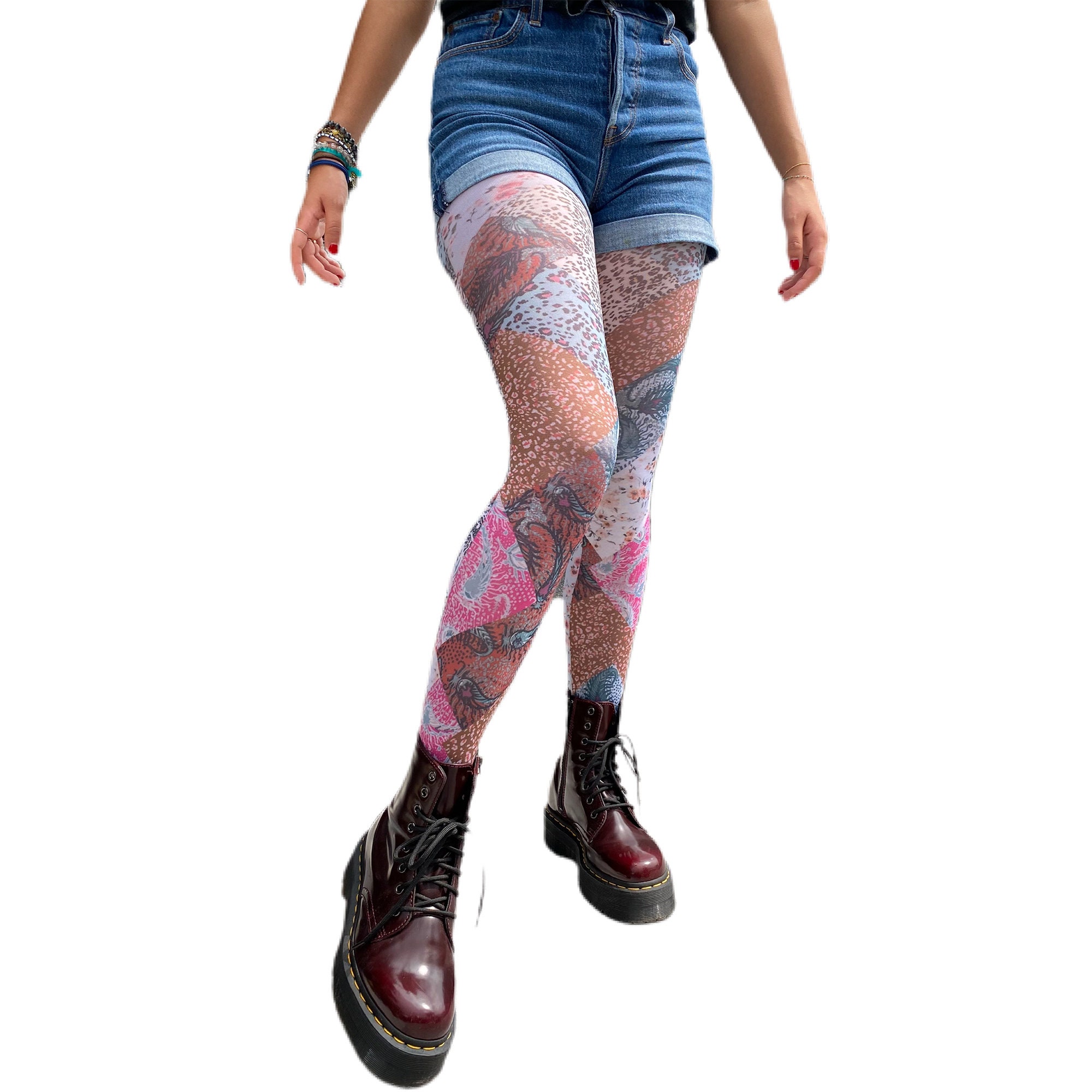 Paisley Chic Patterned Tights for Women Etsy