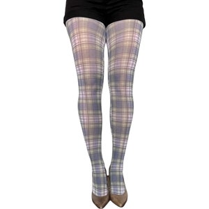 Plaid Tights Cunningham | Tartan print opaque pantyhose for women