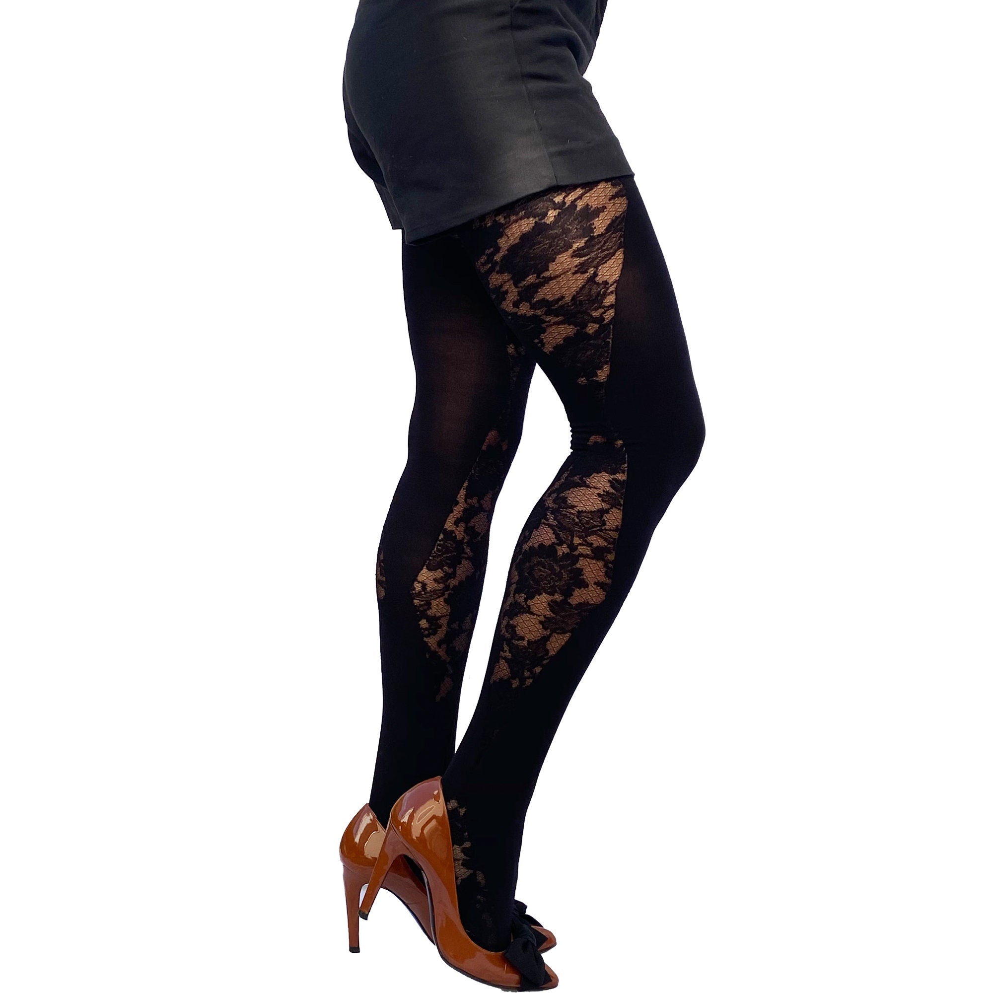 Black Lace Tights for Women Fancy Sexy Lacy Pantyhose for Women Gift for Her Etsy Canada