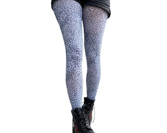 Leopard Tights black and white | Cheetah printed pantyhose for women | Gift for her!