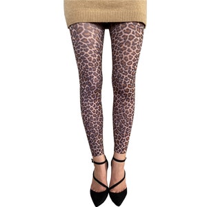 Leopard Printed Footless Tights For Women | Fashion Cheetah Print