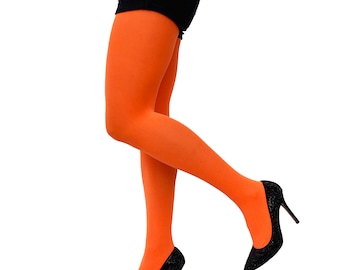 Orange Tights for Women soft and durable | opaque pantyhose | tights available in plus size