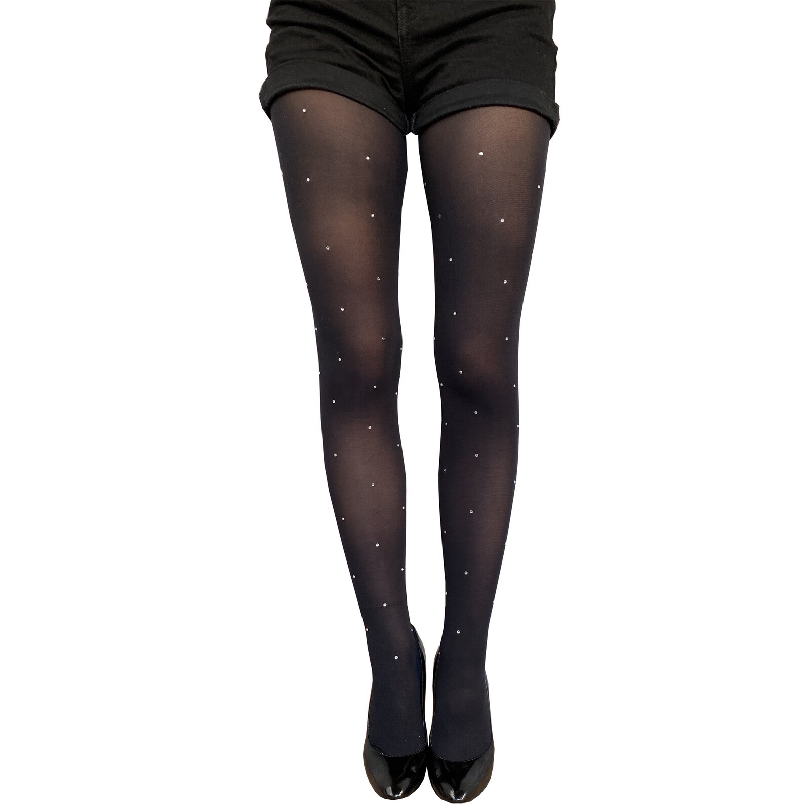 Black Rhinestone Pantyhose for Women A Fancy Jeweled Tights Etsy