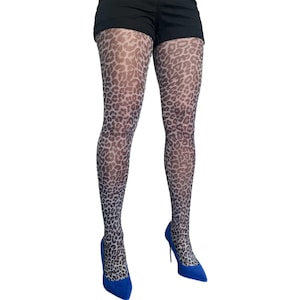 White Leopard Tights For Women | A Fashion Cheetah Print | Gift For Her