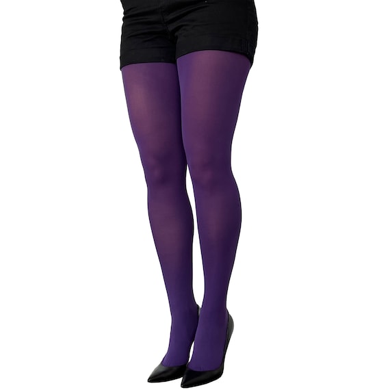 Purple Tights for Women Soft and Durable Opaque Pantyhose Tights