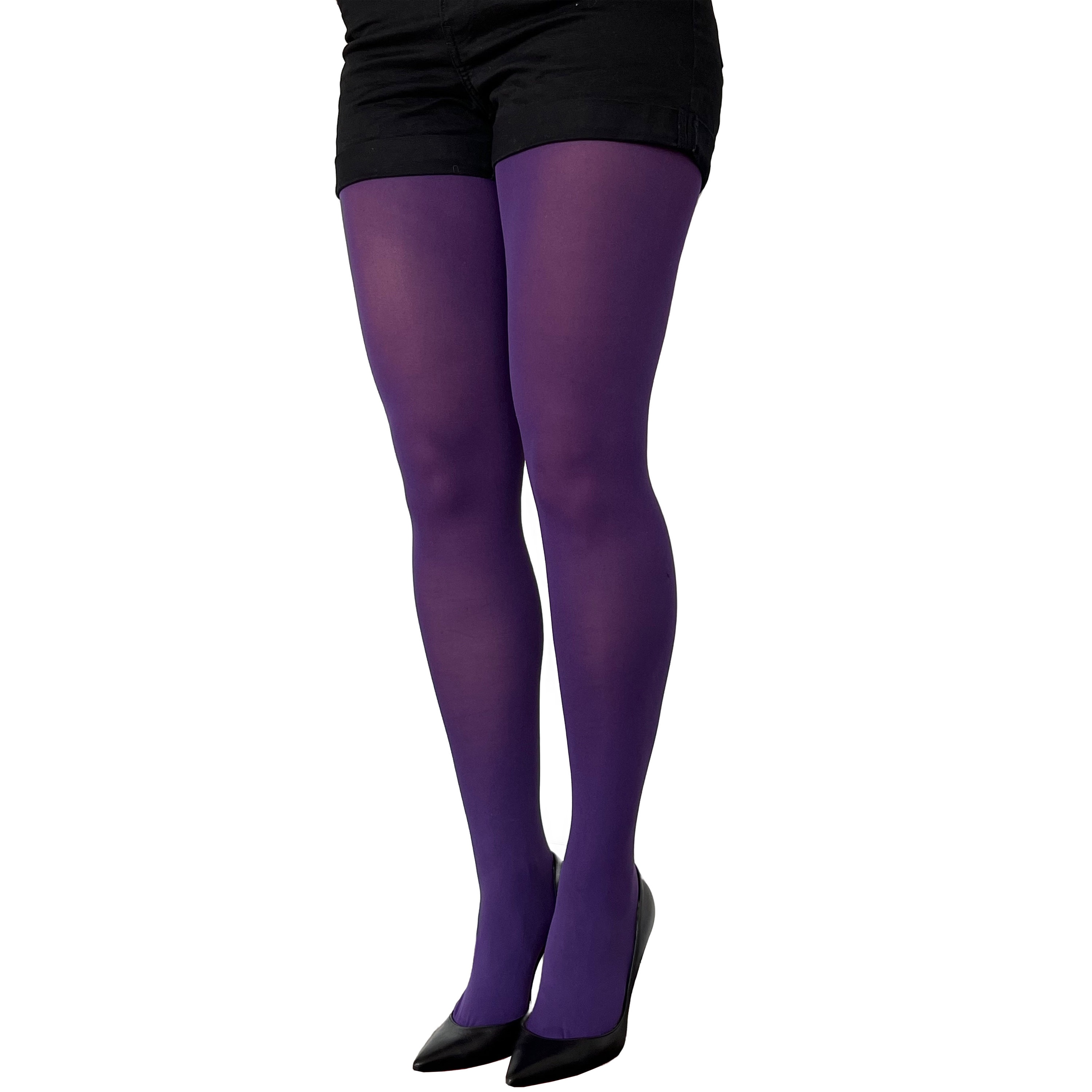 Purple Tights for Women Soft and Durable Opaque Pantyhose Tights Available  in Plus Size -  Canada
