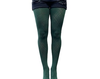 Malka Chic Green Carnaby Patterned Tights Pantyhose for Women (S-M) at   Women's Clothing store