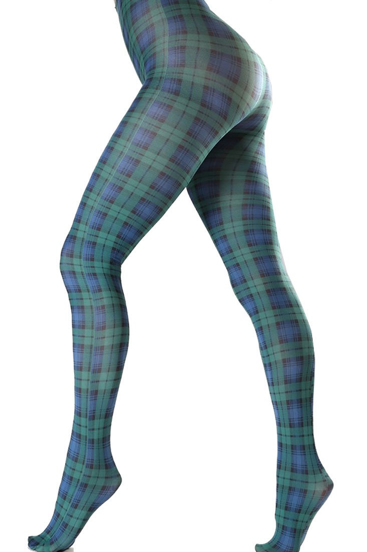 blue patterned tights