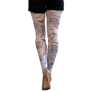 I Love Paris tights for women | Tights available in plus size | Perfect gift for her
