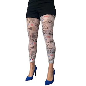 I Love Paris Footless tights for women | Tights available in plus size