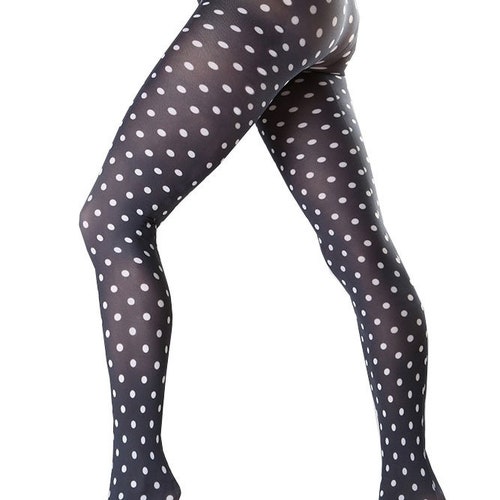 Women's Polka Dot Tights White Dotty Patterned Tights on - Etsy