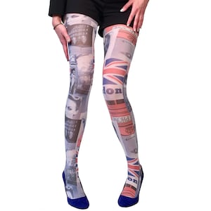 Colorful Patterned Tights London for women | Tights available in plus size | Perfect gift for her