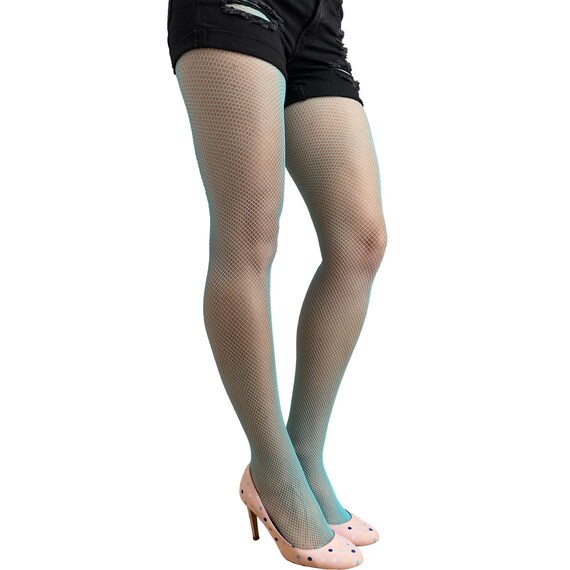 turquoise fishnet tights