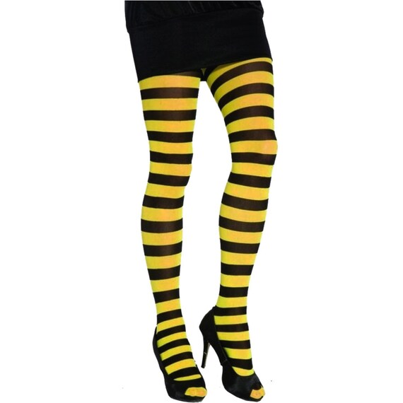 yellow striped tights