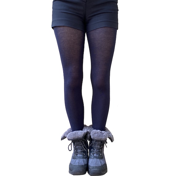 Opaque Navy Blue Tights Warm and Super Soft Pantyhose for Women 