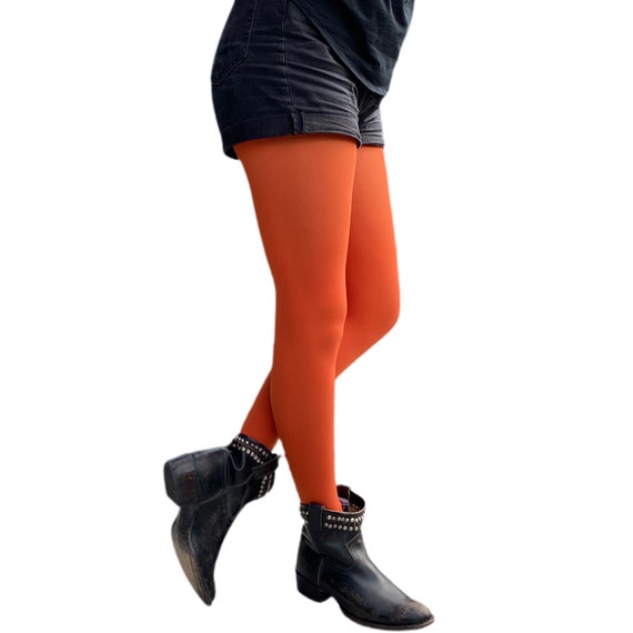 orange plus size tights
